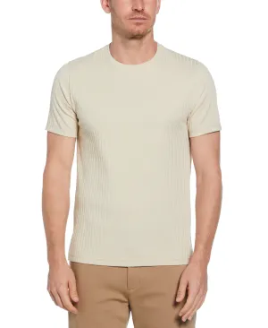 Rib Knit Crew Neck Tee