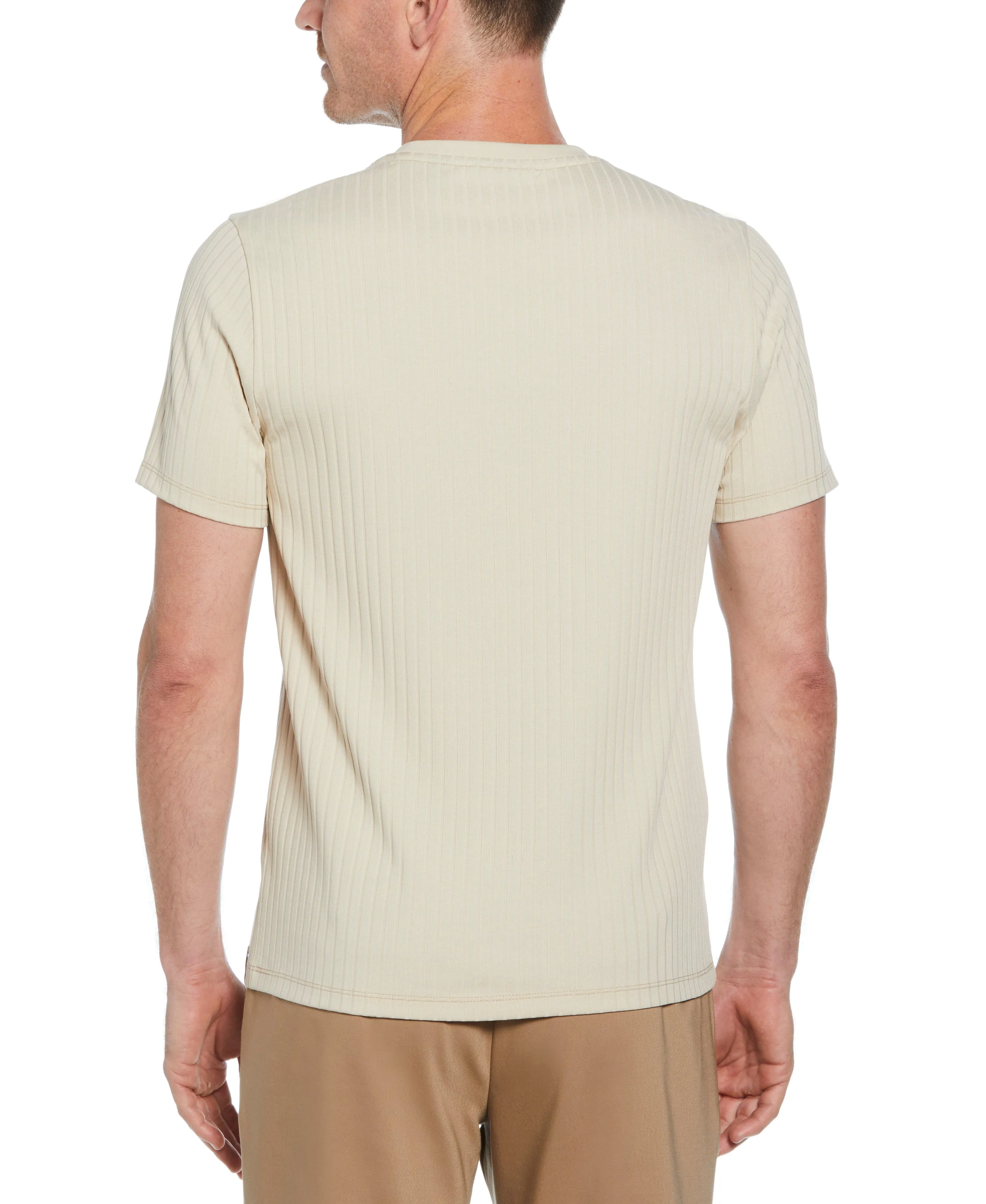 Rib Knit Crew Neck Tee