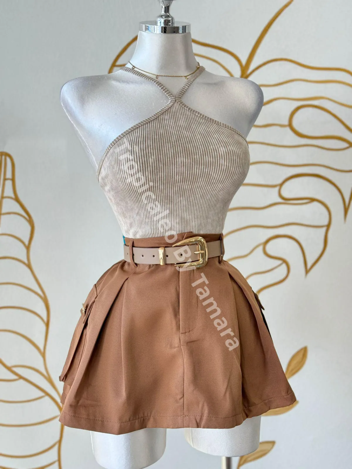 Ribbed Halter Crop Top