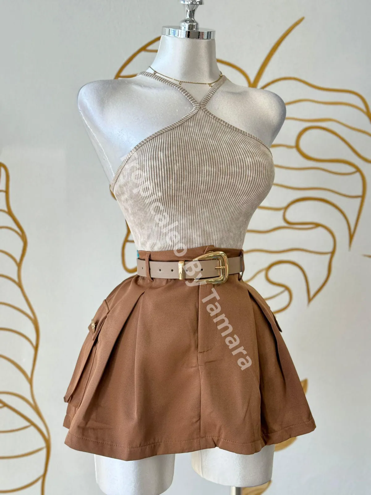 Ribbed Halter Crop Top