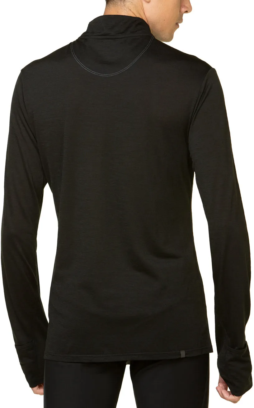 Ronhill Tech Merino Half Zip Long Sleeve Mens Running Top - Black