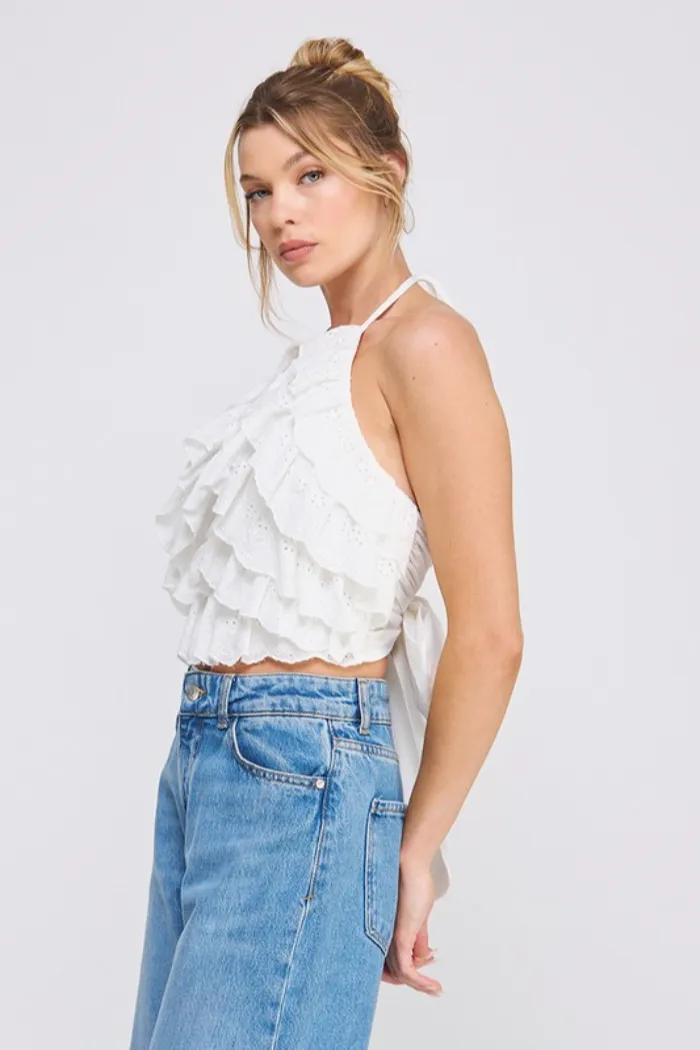 Ruffle Lace Halter Top