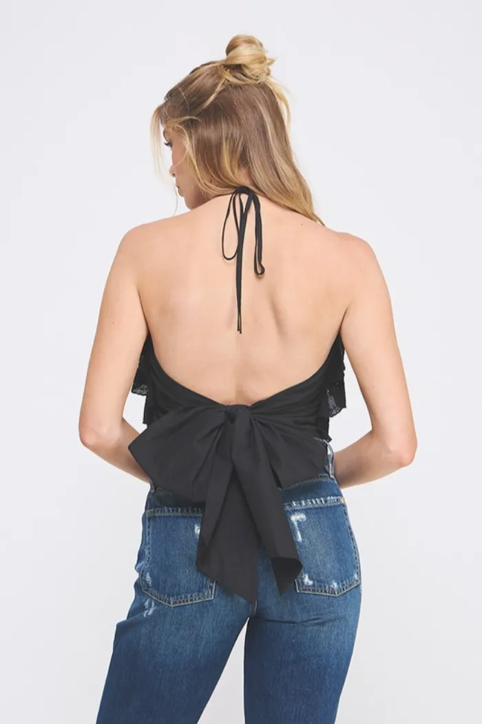 Ruffle Lace Halter Top
