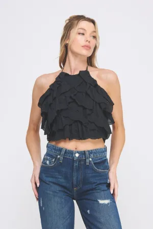 Ruffle Lace Halter Top