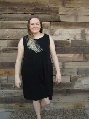 Sleeveless Black Midi Dress