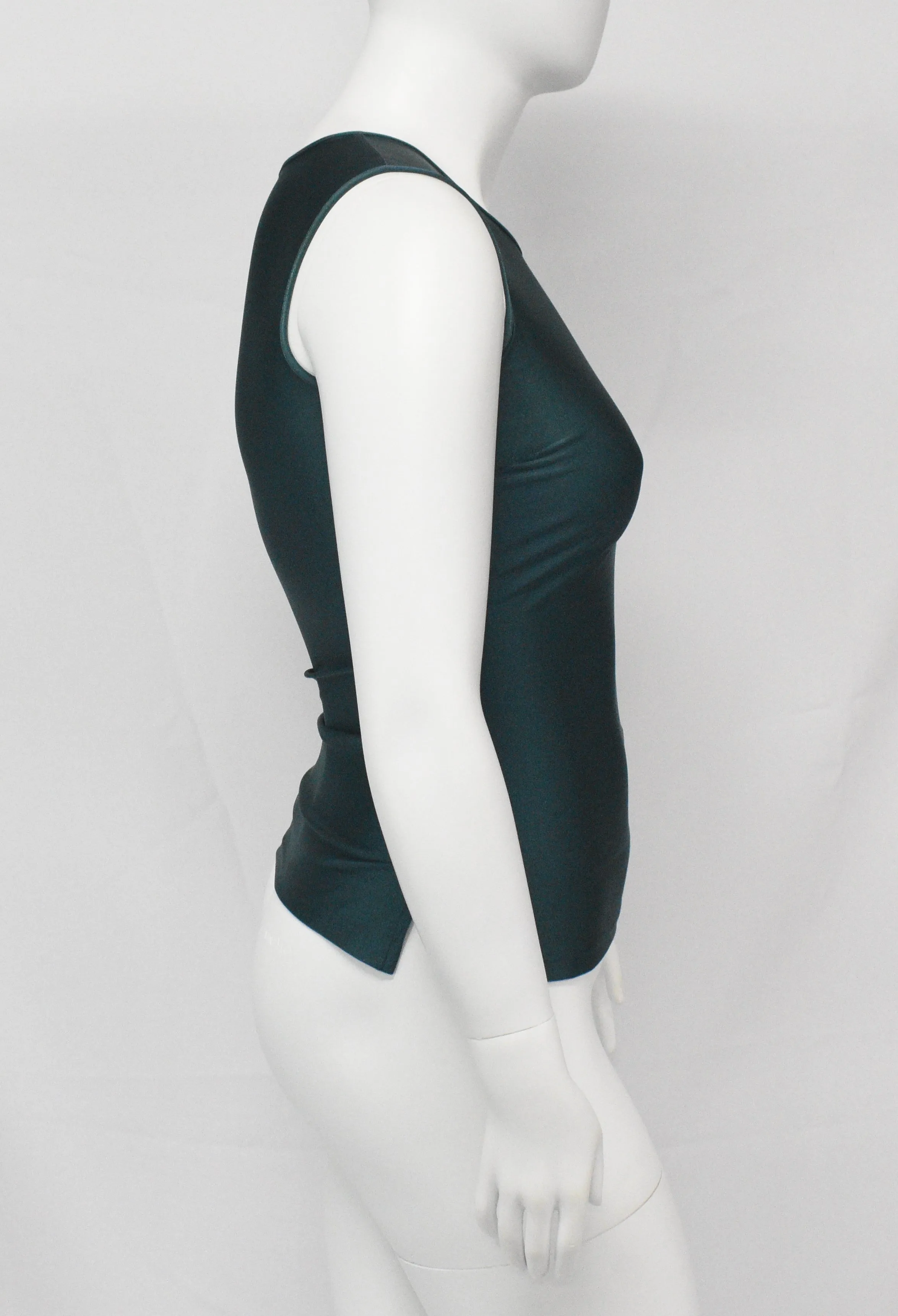 Sleeveless Green Blend Spandex Top