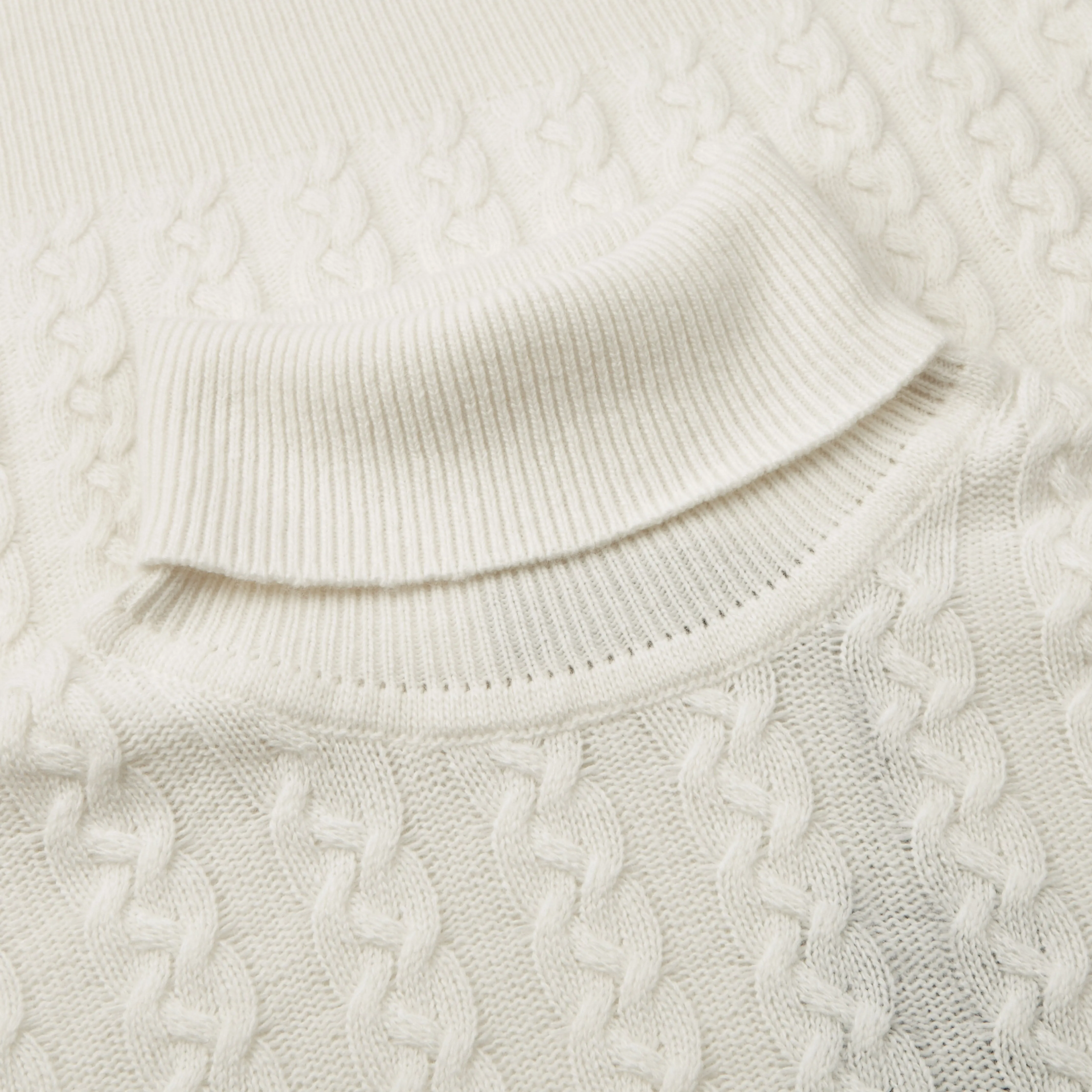 Solid Cable Turtleneck Sweater