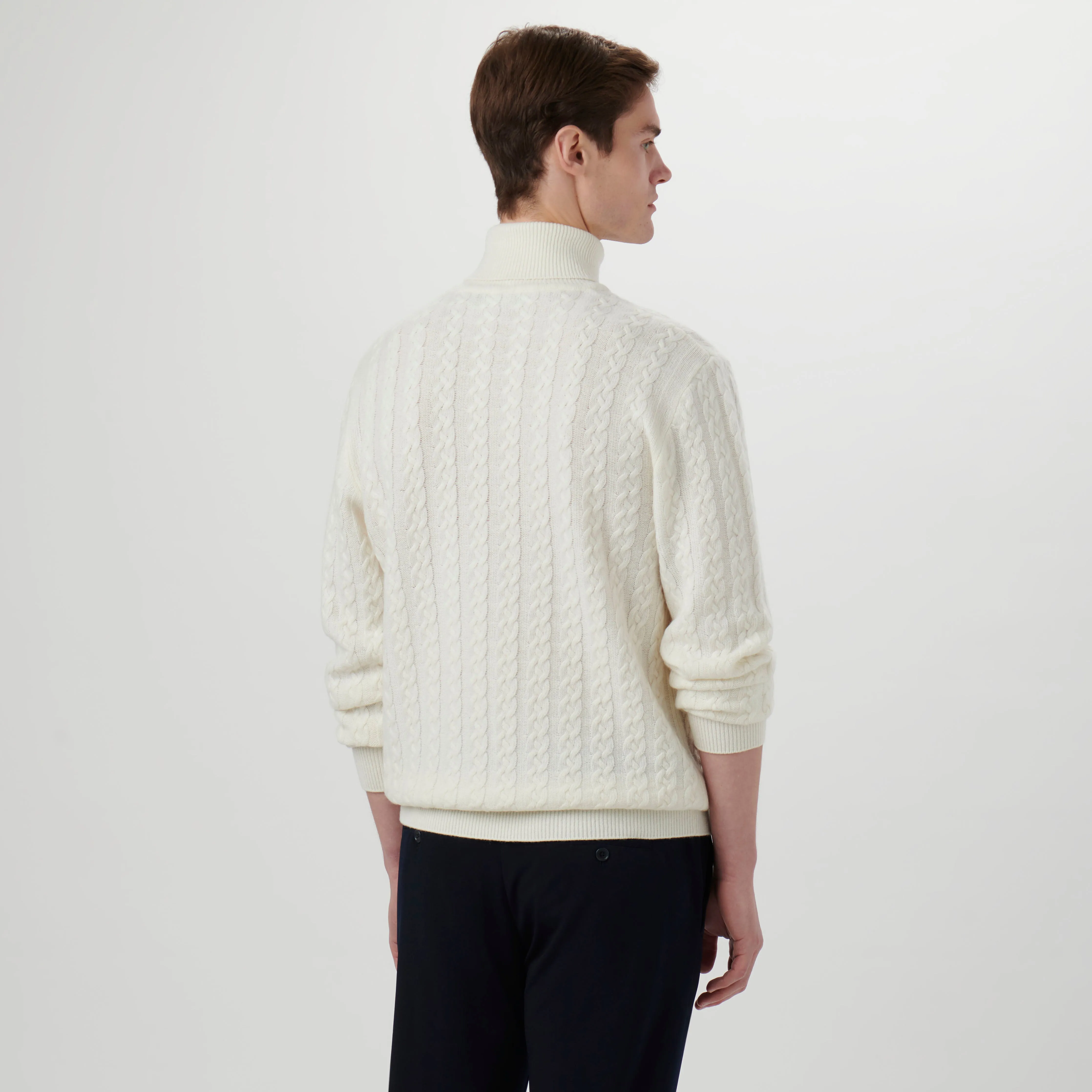 Solid Cable Turtleneck Sweater