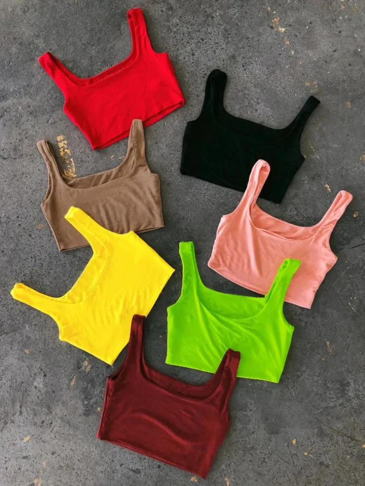 Solid Halter Crop Tops | Sexy Summer Camis