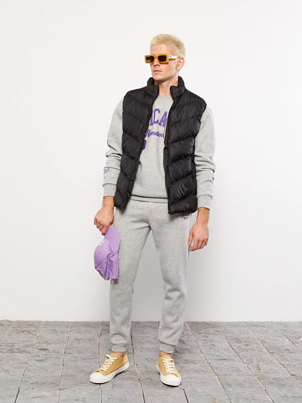 Standard Mold Stand Collar Men's Puffer Vest