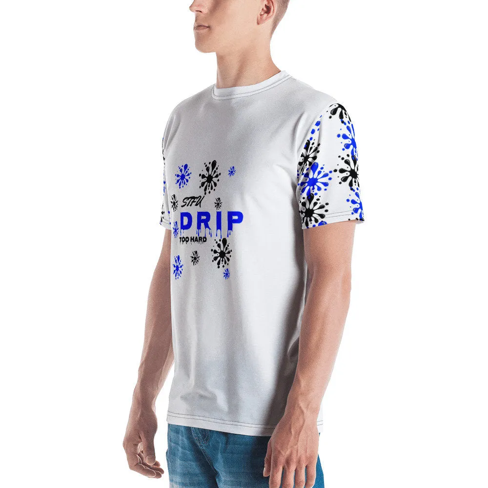STFU Drip Too Hard T-shirt - Blue & Black on White
