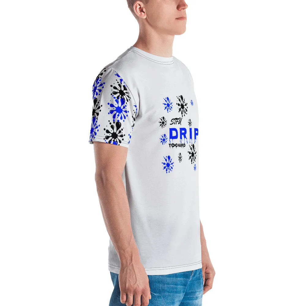 STFU Drip Too Hard T-shirt - Blue & Black on White