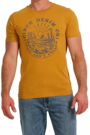 The Gold Cinch Men's Mountain Graphic Short Sleeve T-Shirt