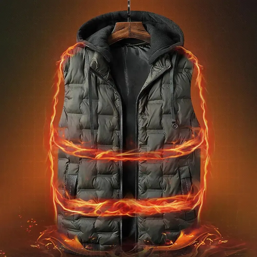 Thermo Vest | Men's Hooded Winter Vests with Detachable Cap