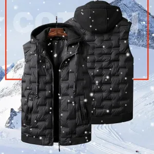 Thermo Vest | Men's Hooded Winter Vests with Detachable Cap