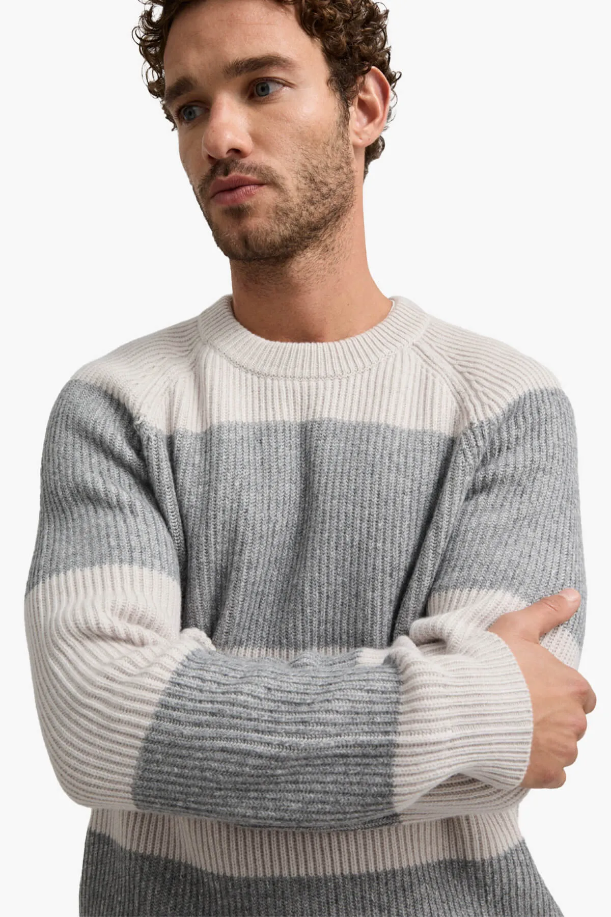 Toorallie | Heavy Gauge Rib Stripe Crew Knit