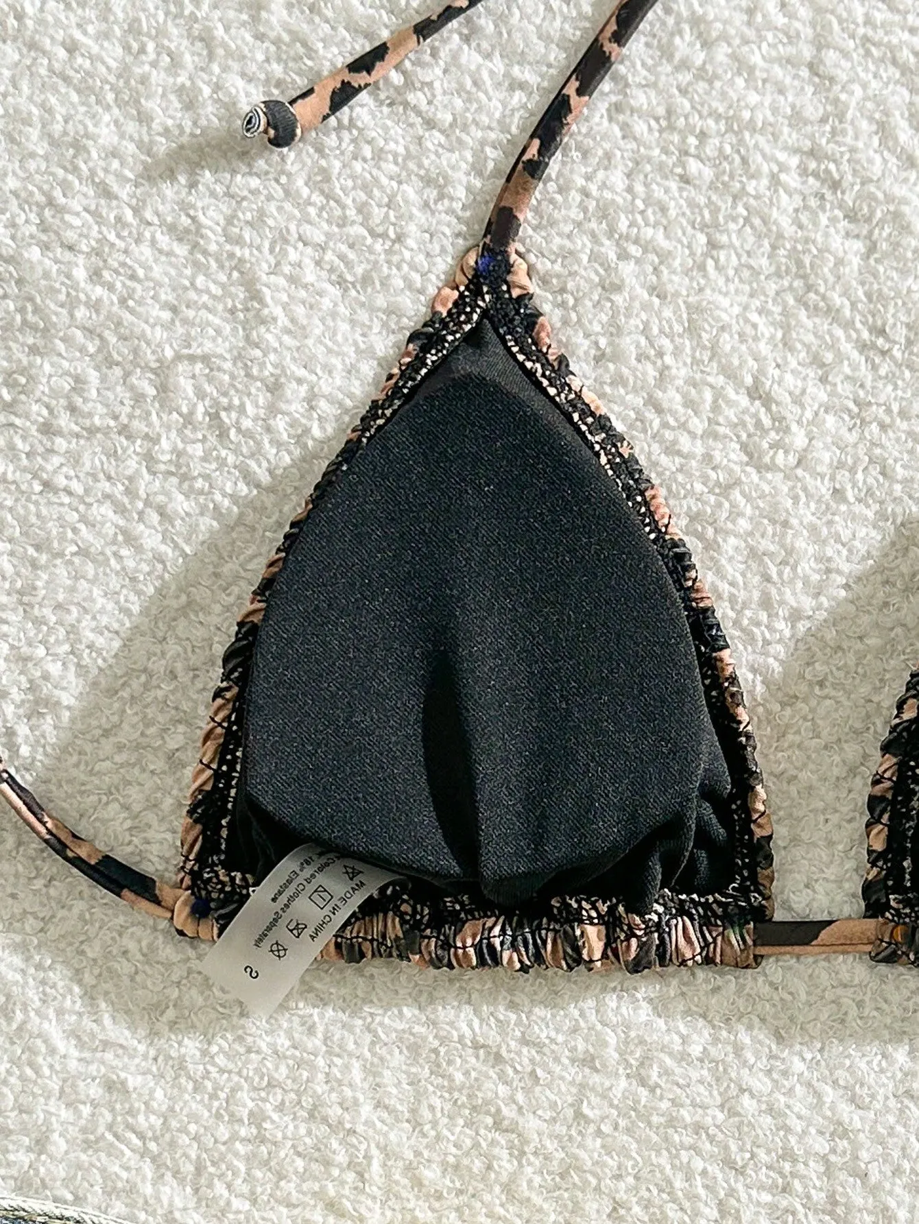Tops de Bikini Halter con Estampado de Leopardo