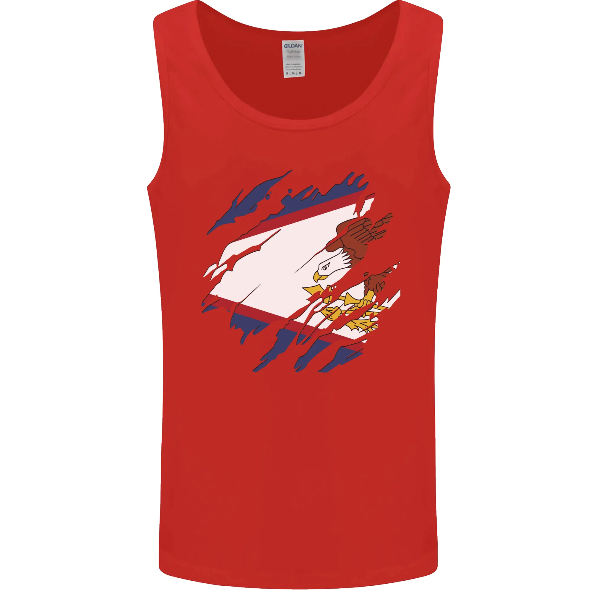 Torn Flag American Samoa Mens Vest Tank Top