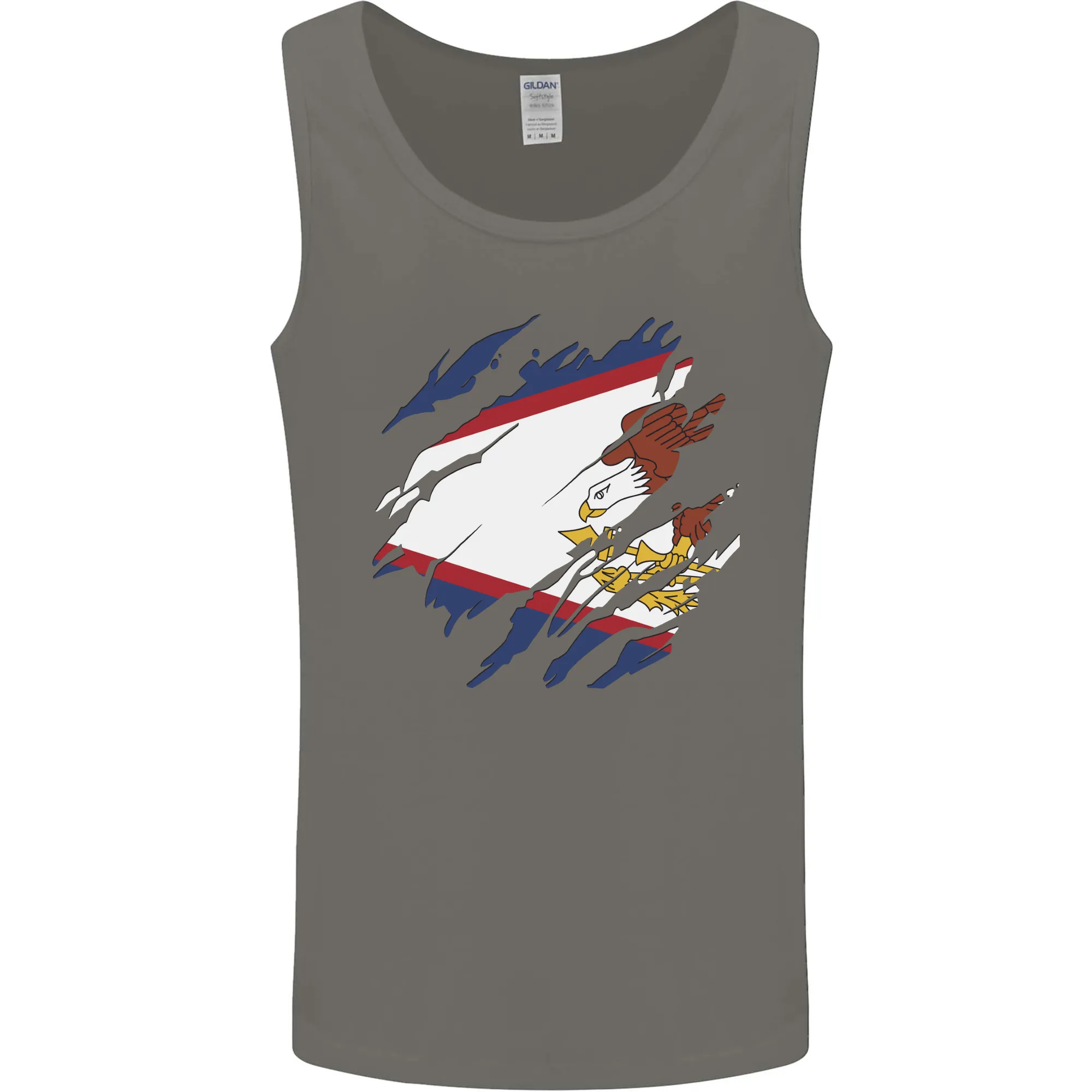 Torn Flag American Samoa Mens Vest Tank Top