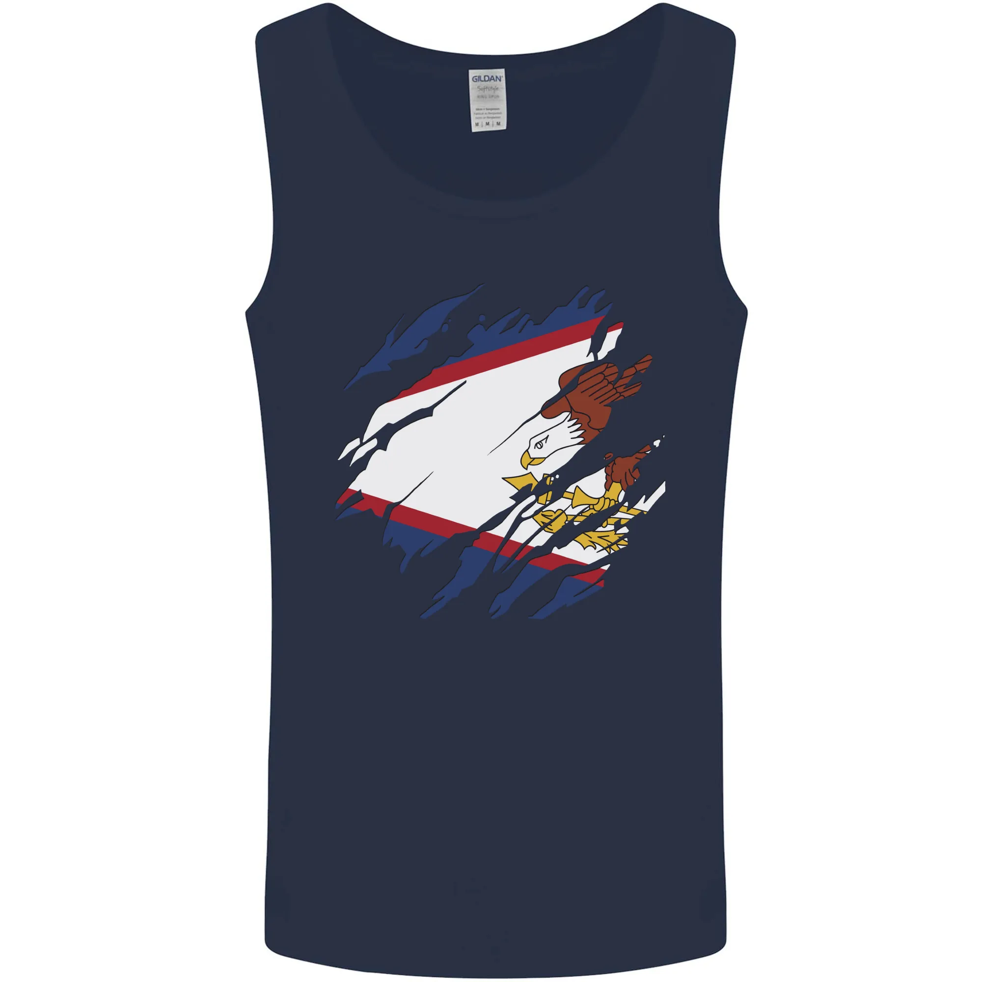 Torn Flag American Samoa Mens Vest Tank Top