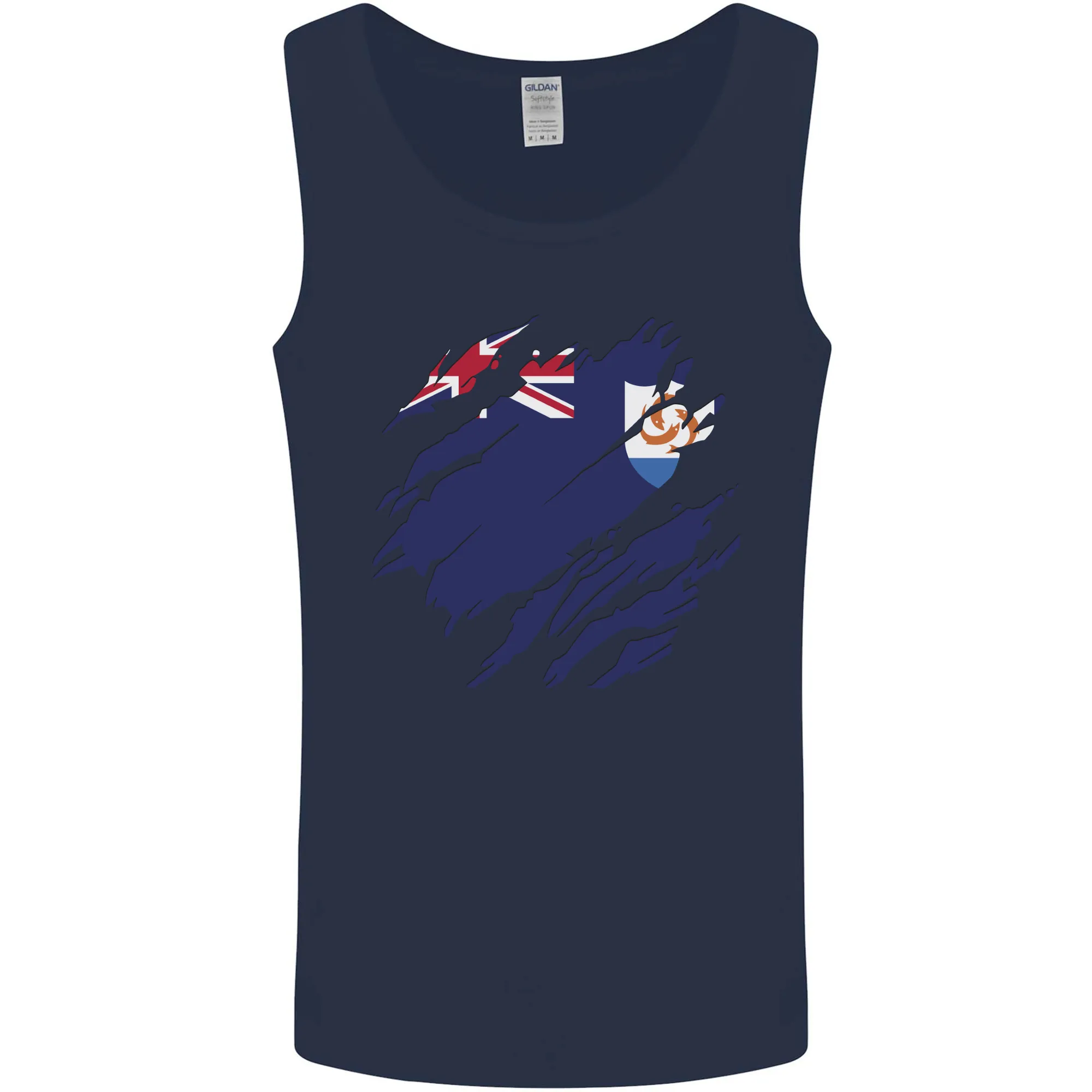 Torn Flag Anguilla Mens Vest Tank Top