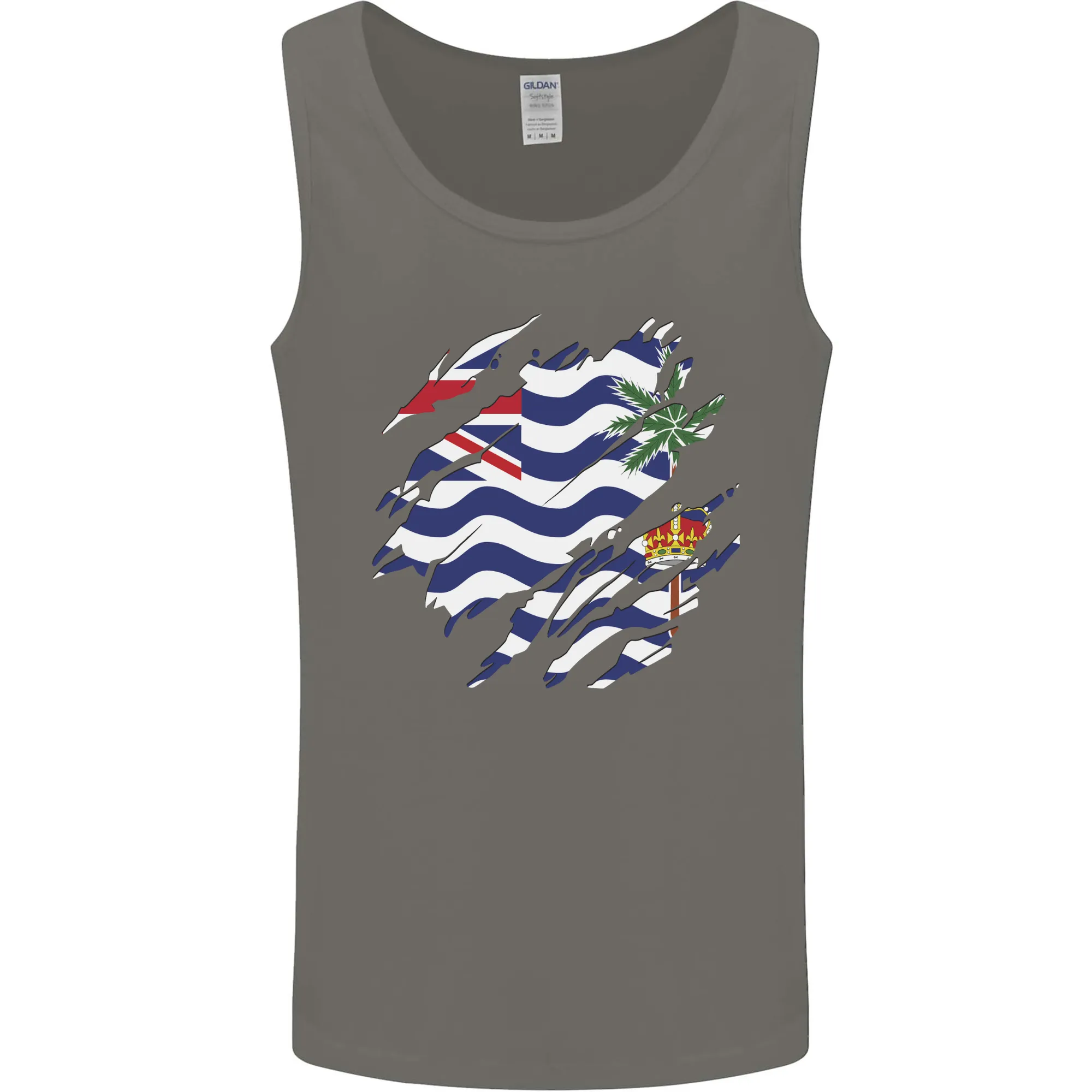 Torn Flag British Indian Ocean Territory Mens Vest Tank Top