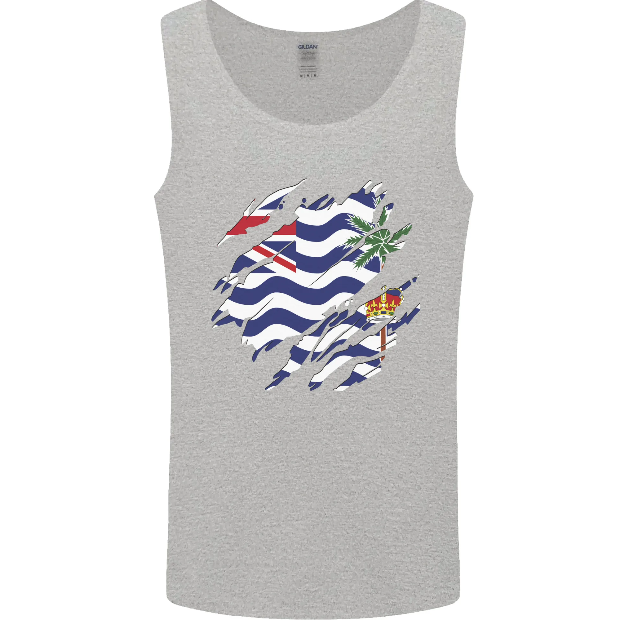 Torn Flag British Indian Ocean Territory Mens Vest Tank Top