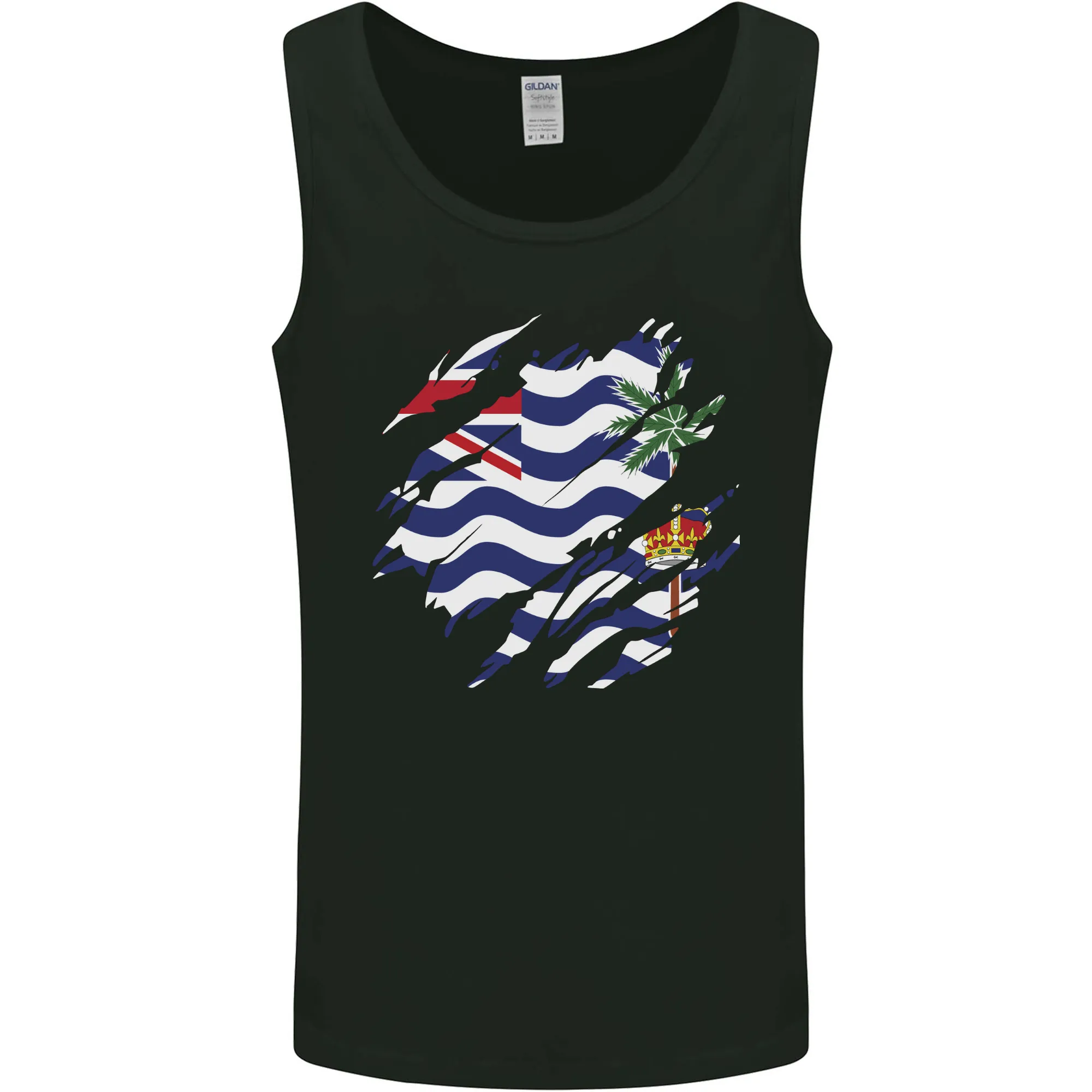 Torn Flag British Indian Ocean Territory Mens Vest Tank Top