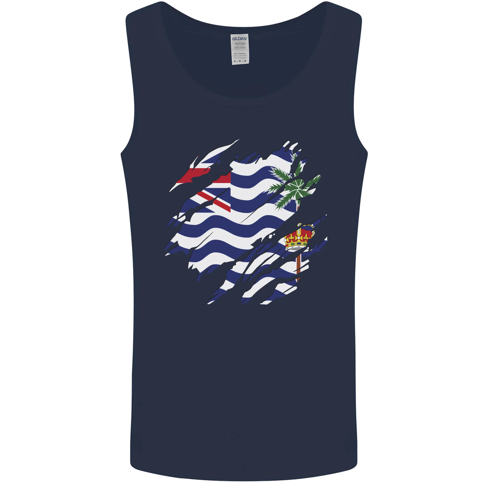 Torn Flag British Indian Ocean Territory Mens Vest Tank Top