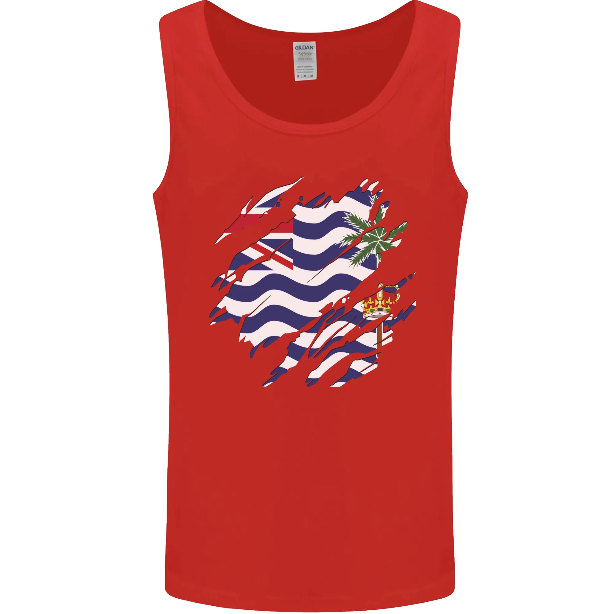 Torn Flag British Indian Ocean Territory Mens Vest Tank Top