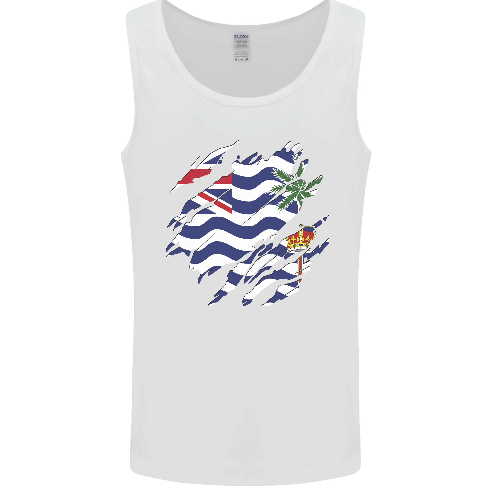 Torn Flag British Indian Ocean Territory Mens Vest Tank Top