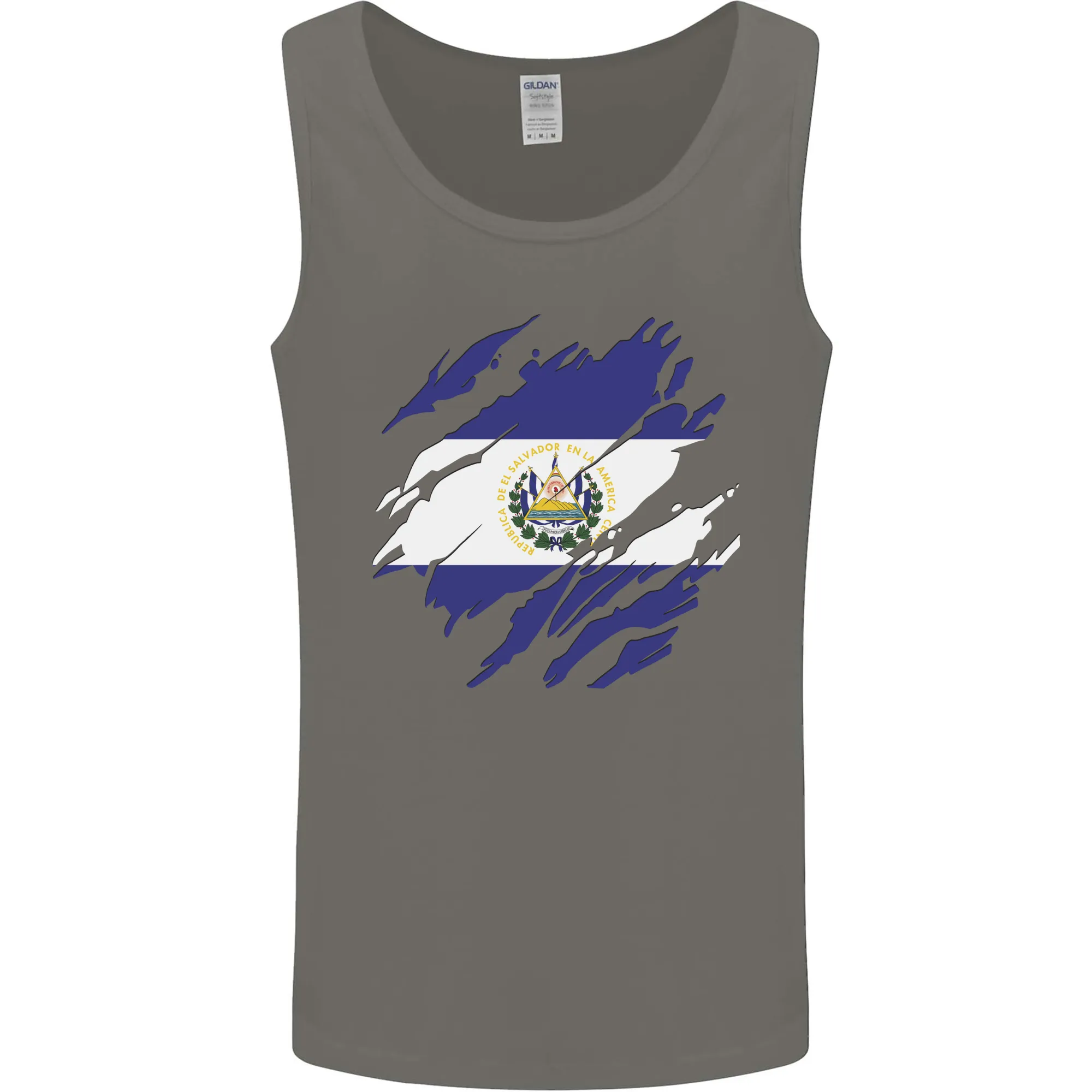 Torn Flag El Salvador Mens Vest Tank Top