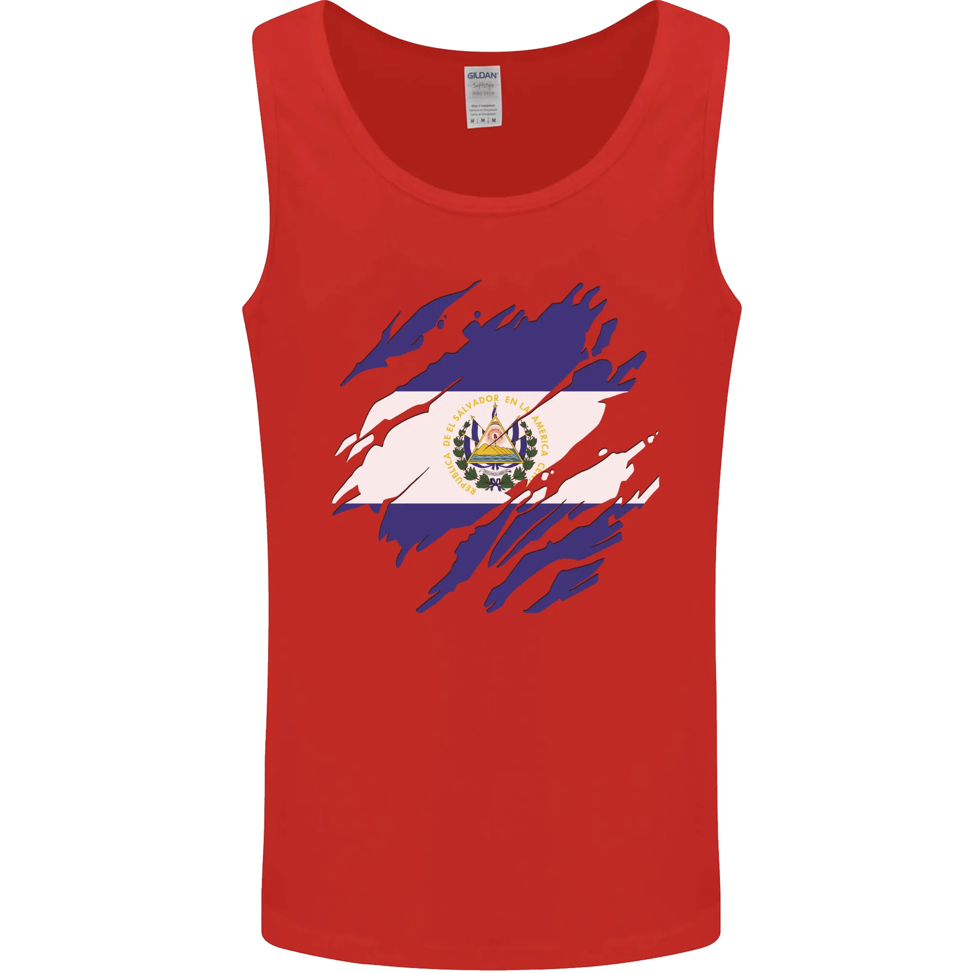 Torn Flag El Salvador Mens Vest Tank Top