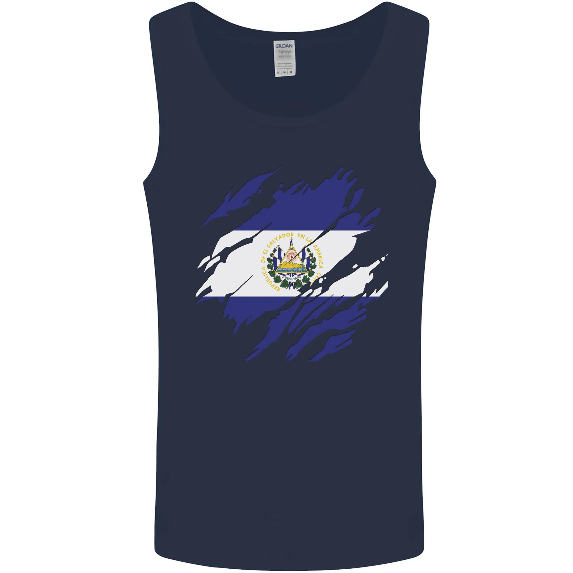 Torn Flag El Salvador Mens Vest Tank Top