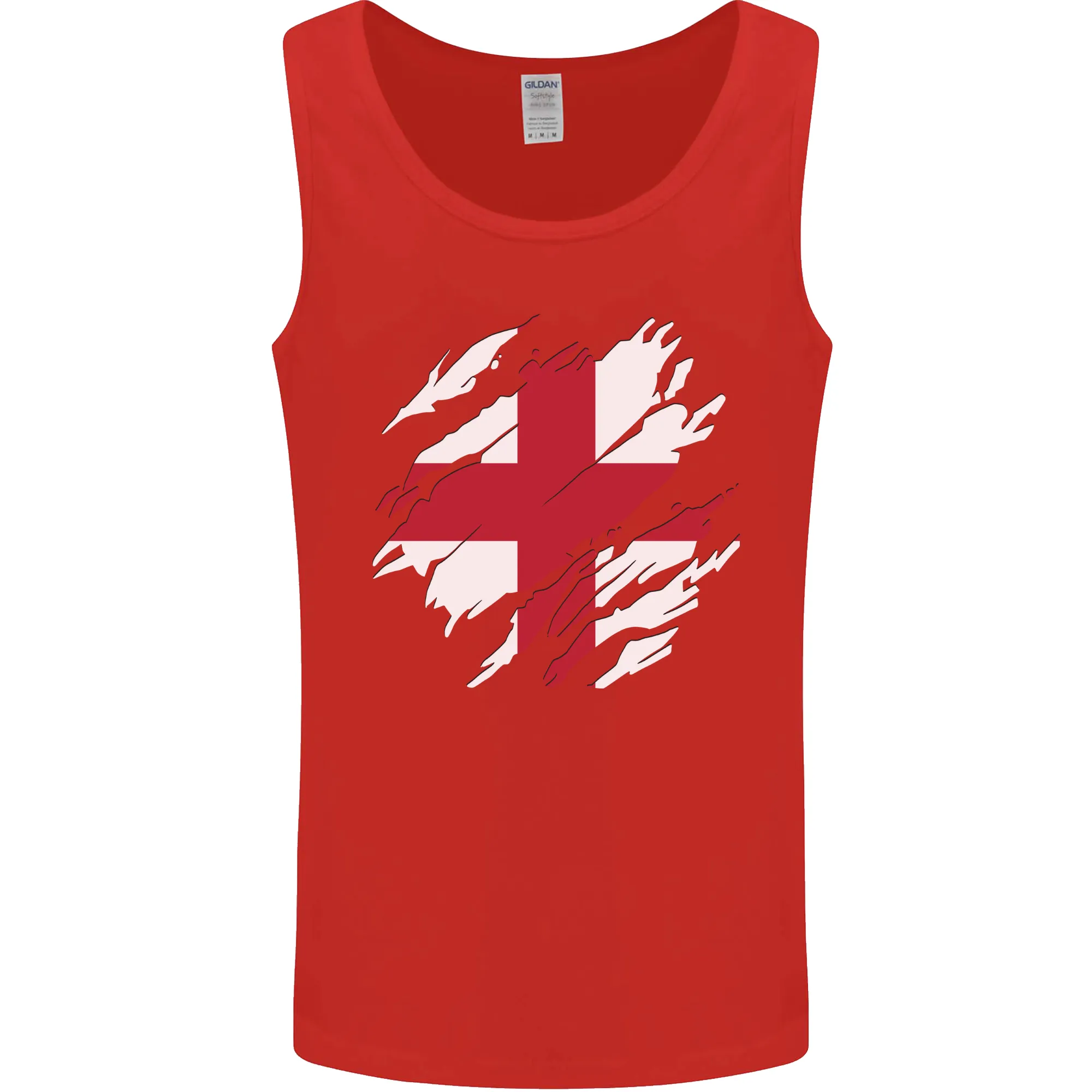 Torn Flag England English Mens Vest Tank Top