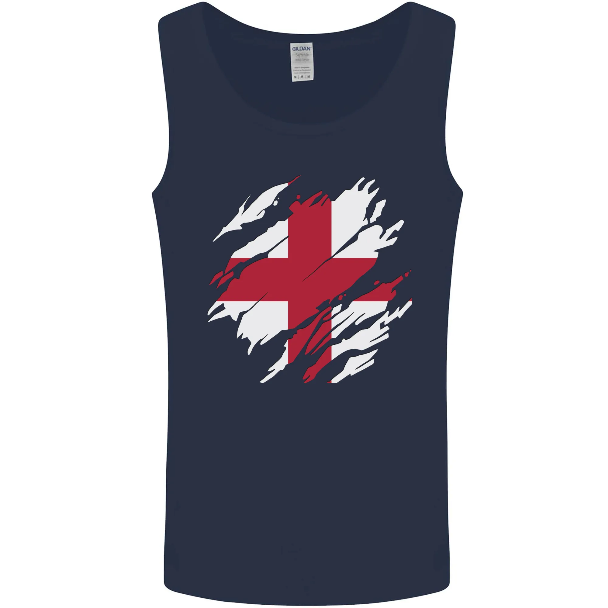Torn Flag England English Mens Vest Tank Top