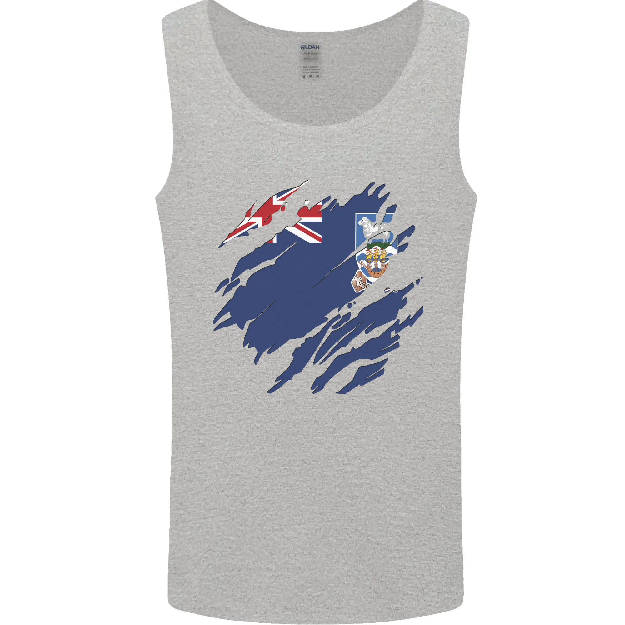 Torn Flag Falkland Islands Mens Vest Tank Top