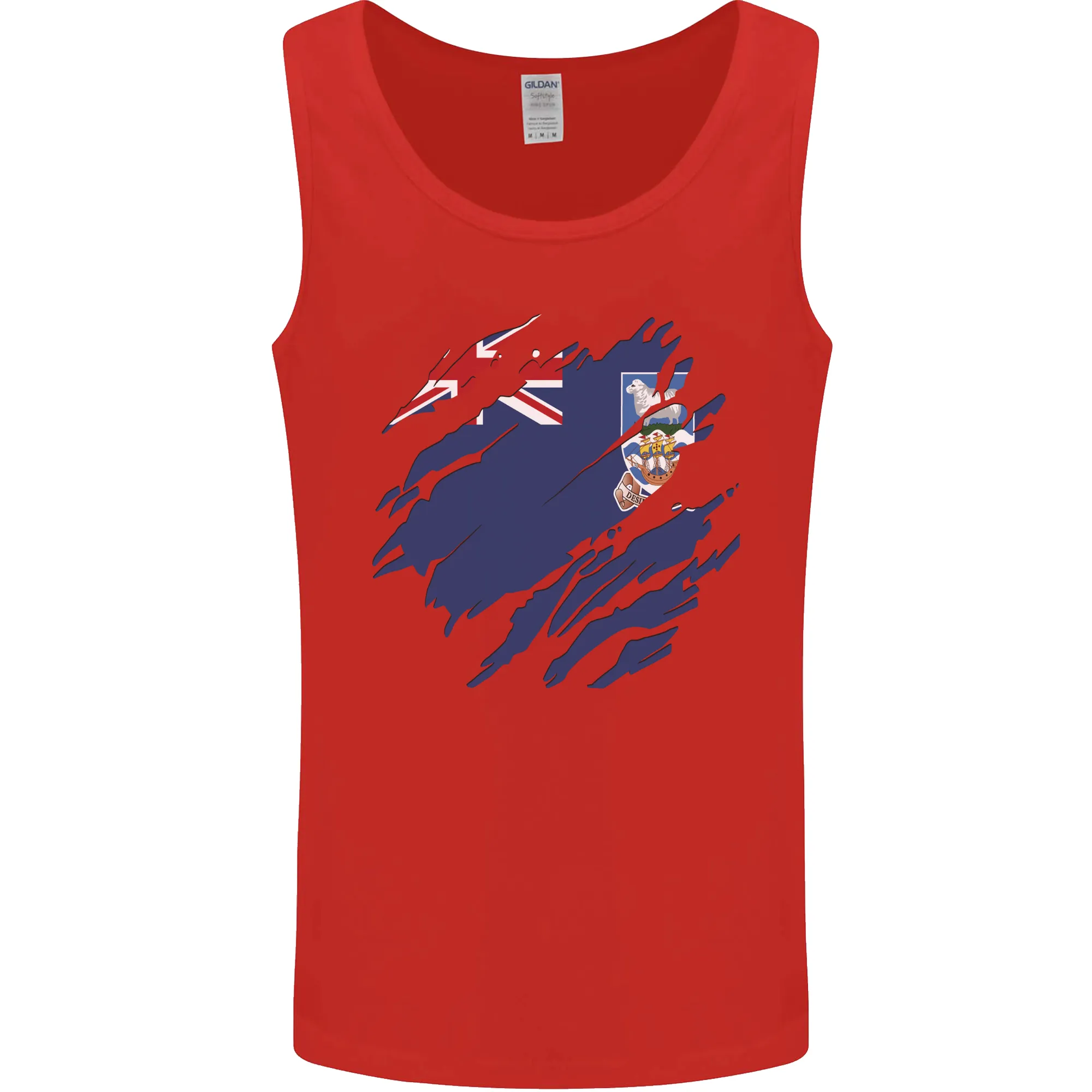 Torn Flag Falkland Islands Mens Vest Tank Top