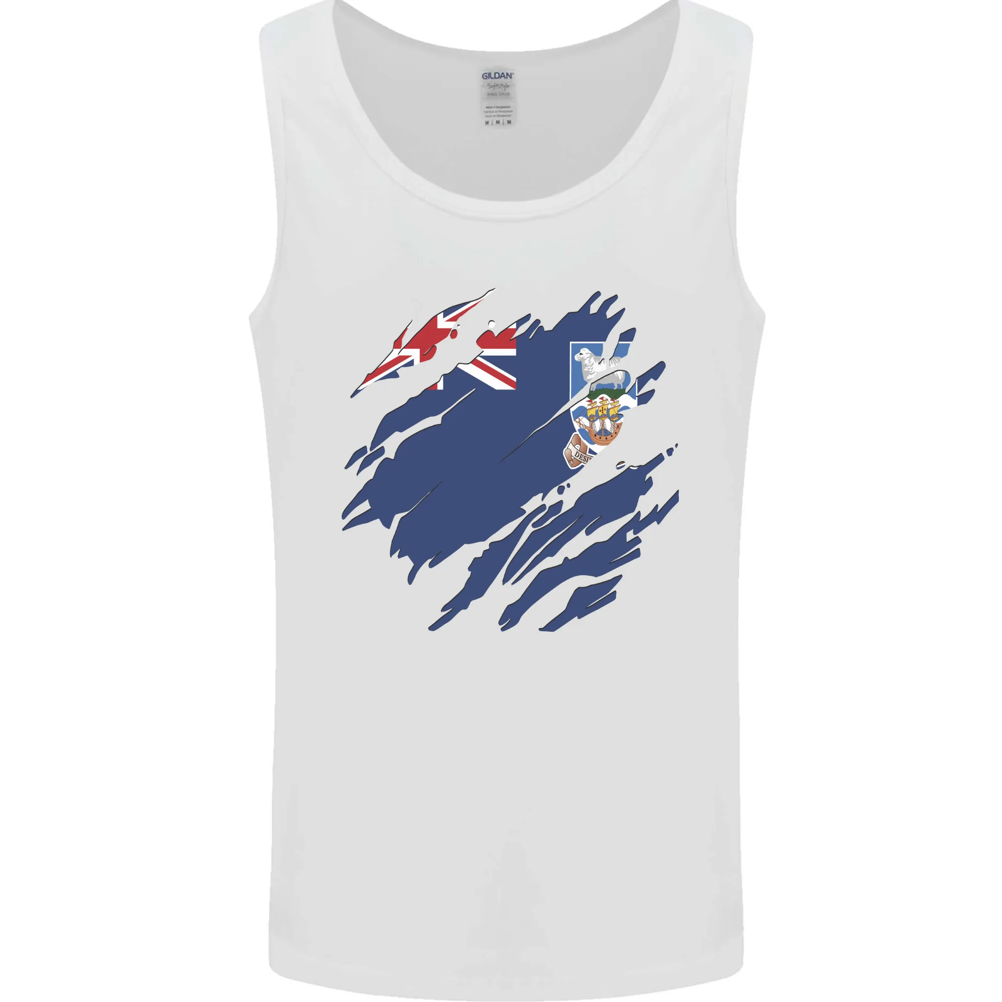 Torn Flag Falkland Islands Mens Vest Tank Top