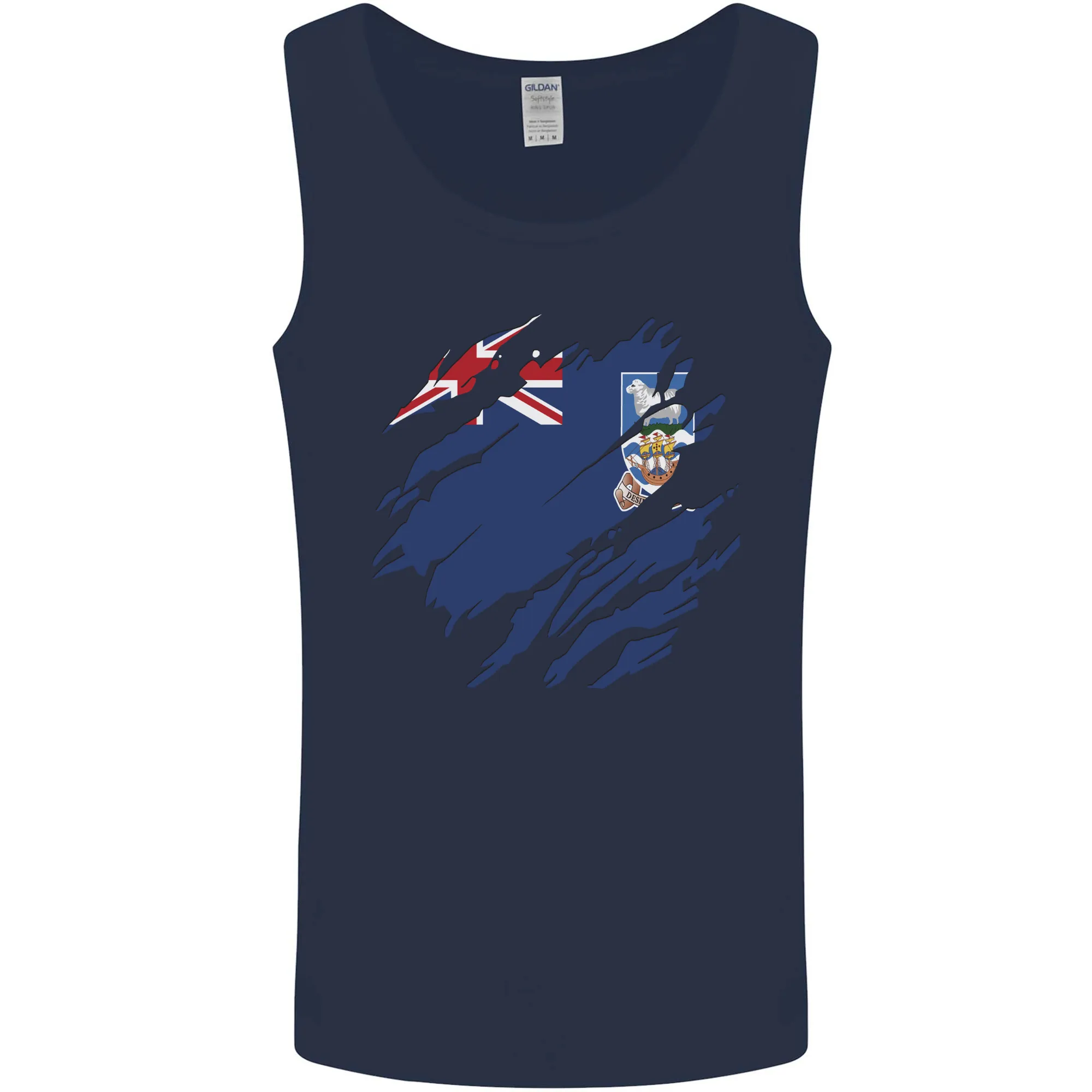 Torn Flag Falkland Islands Mens Vest Tank Top