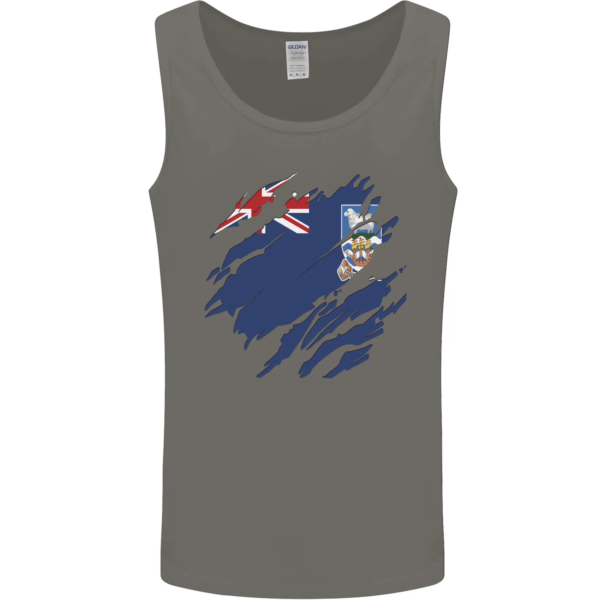 Torn Flag Falkland Islands Mens Vest Tank Top