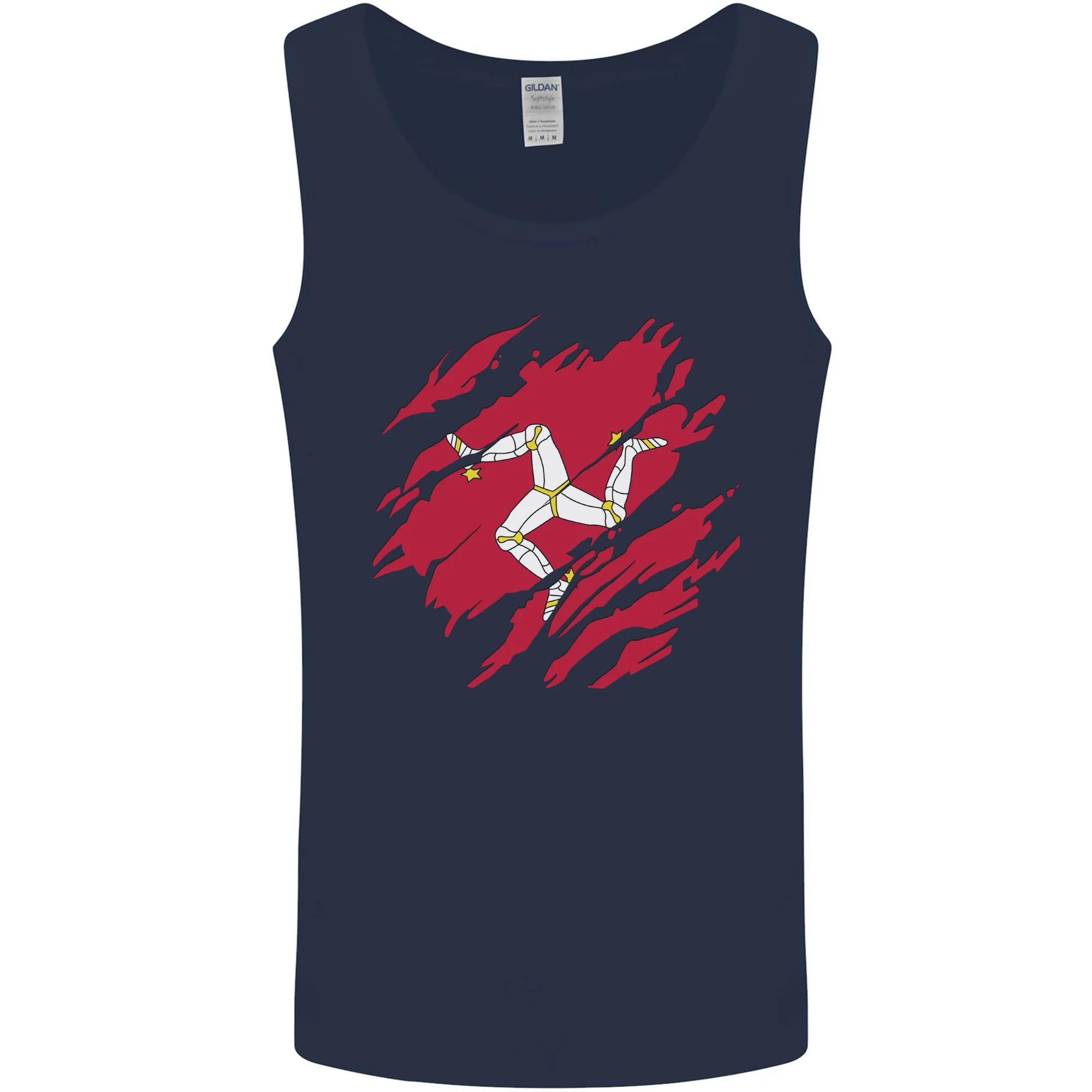 Torn Flag Isle of Man Mens Vest Tank Top