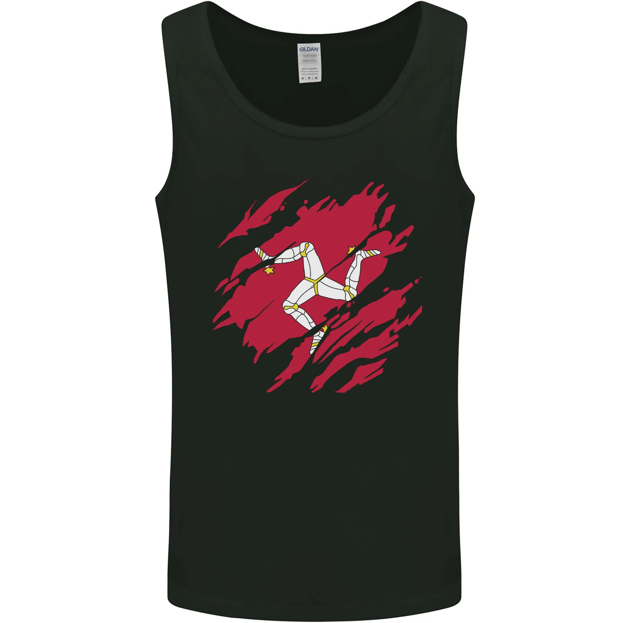 Torn Flag Isle of Man Mens Vest Tank Top