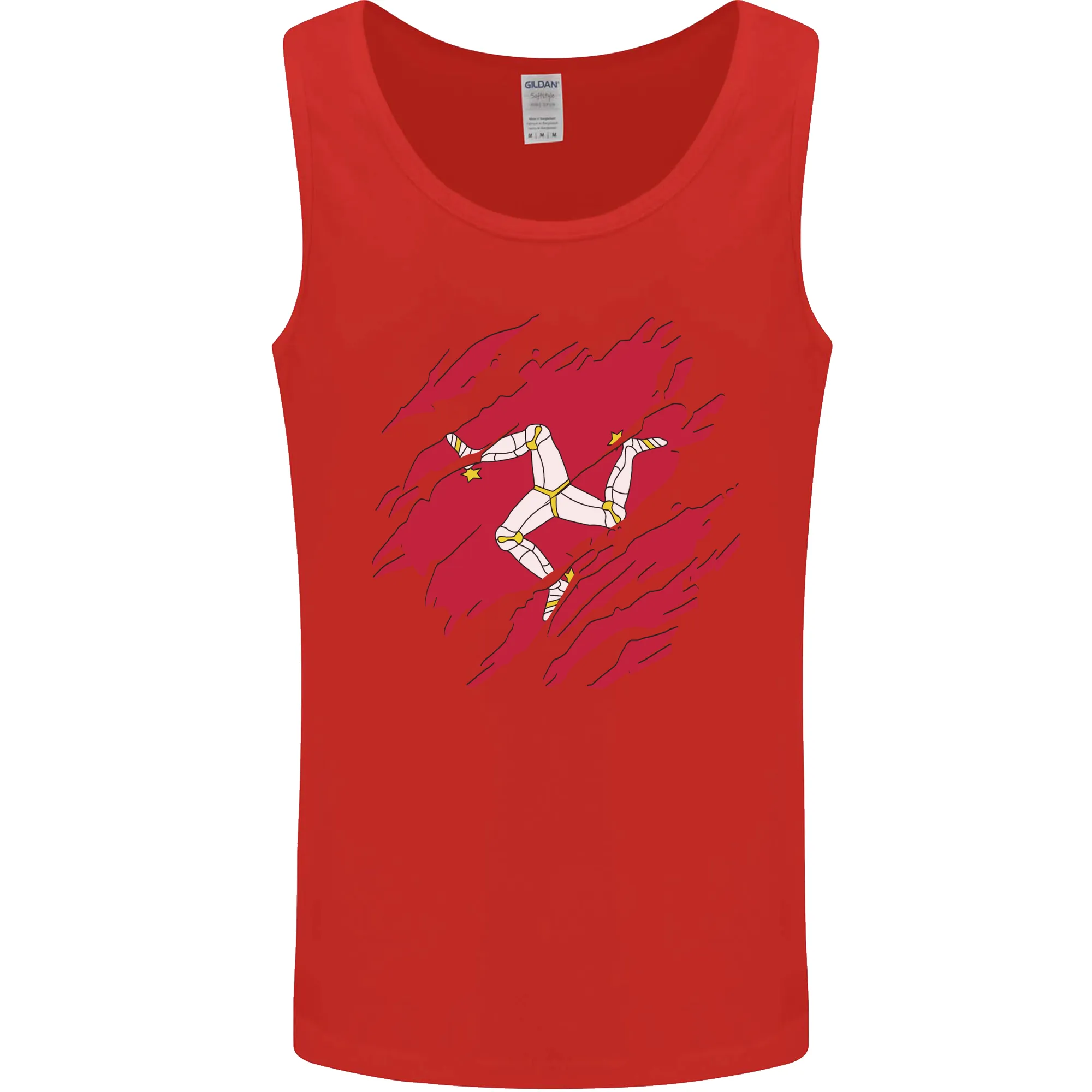Torn Flag Isle of Man Mens Vest Tank Top