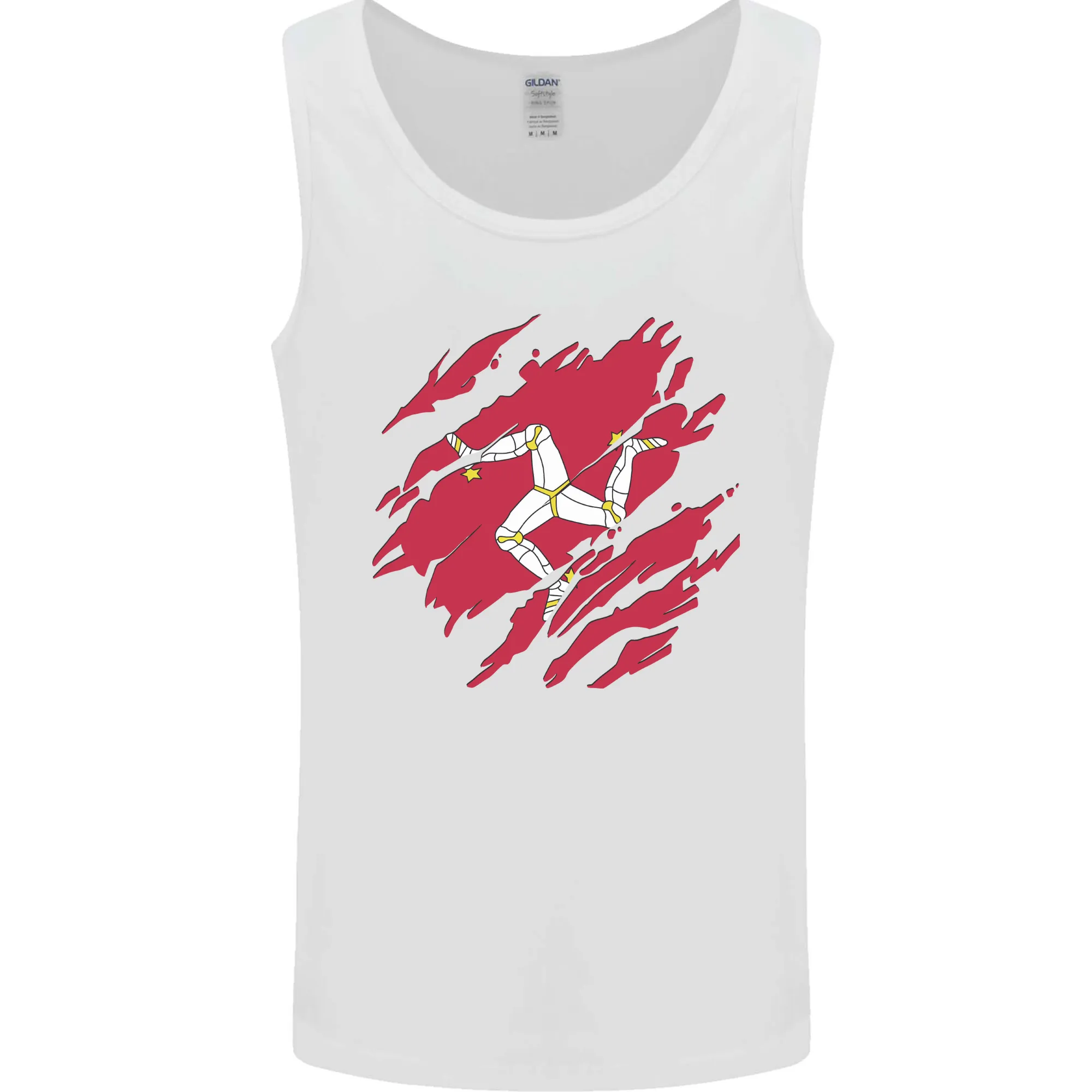Torn Flag Isle of Man Mens Vest Tank Top
