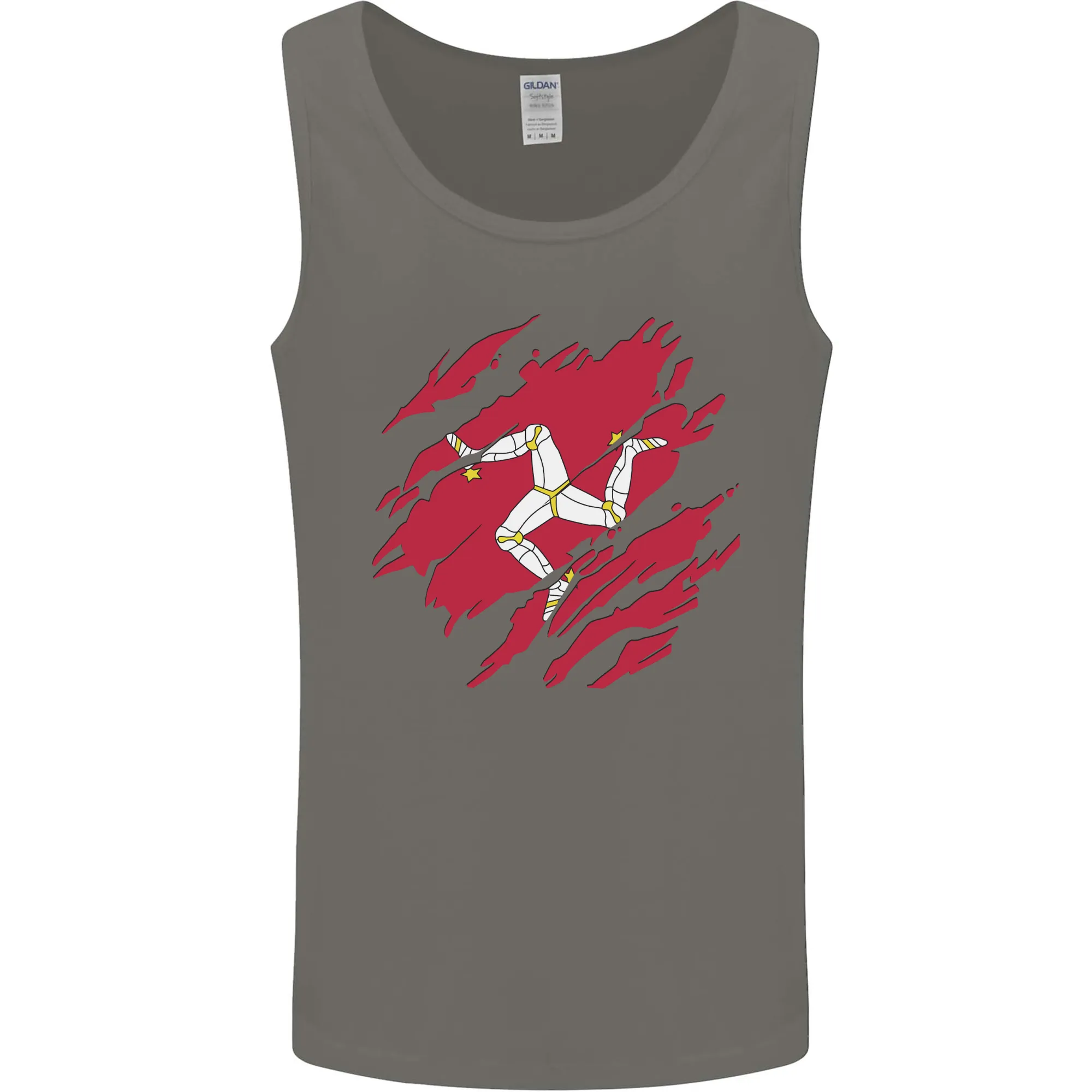 Torn Flag Isle of Man Mens Vest Tank Top