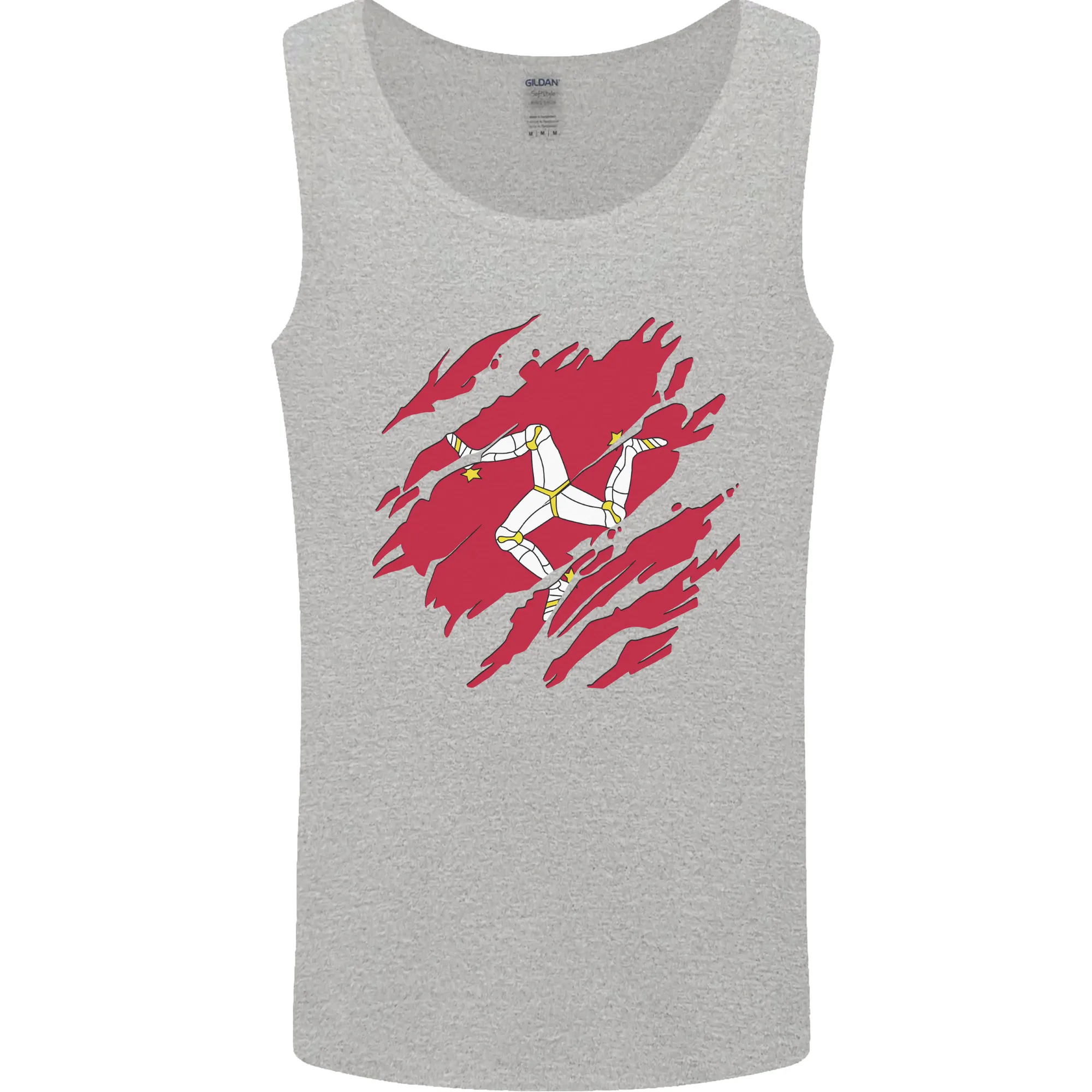 Torn Flag Isle of Man Mens Vest Tank Top