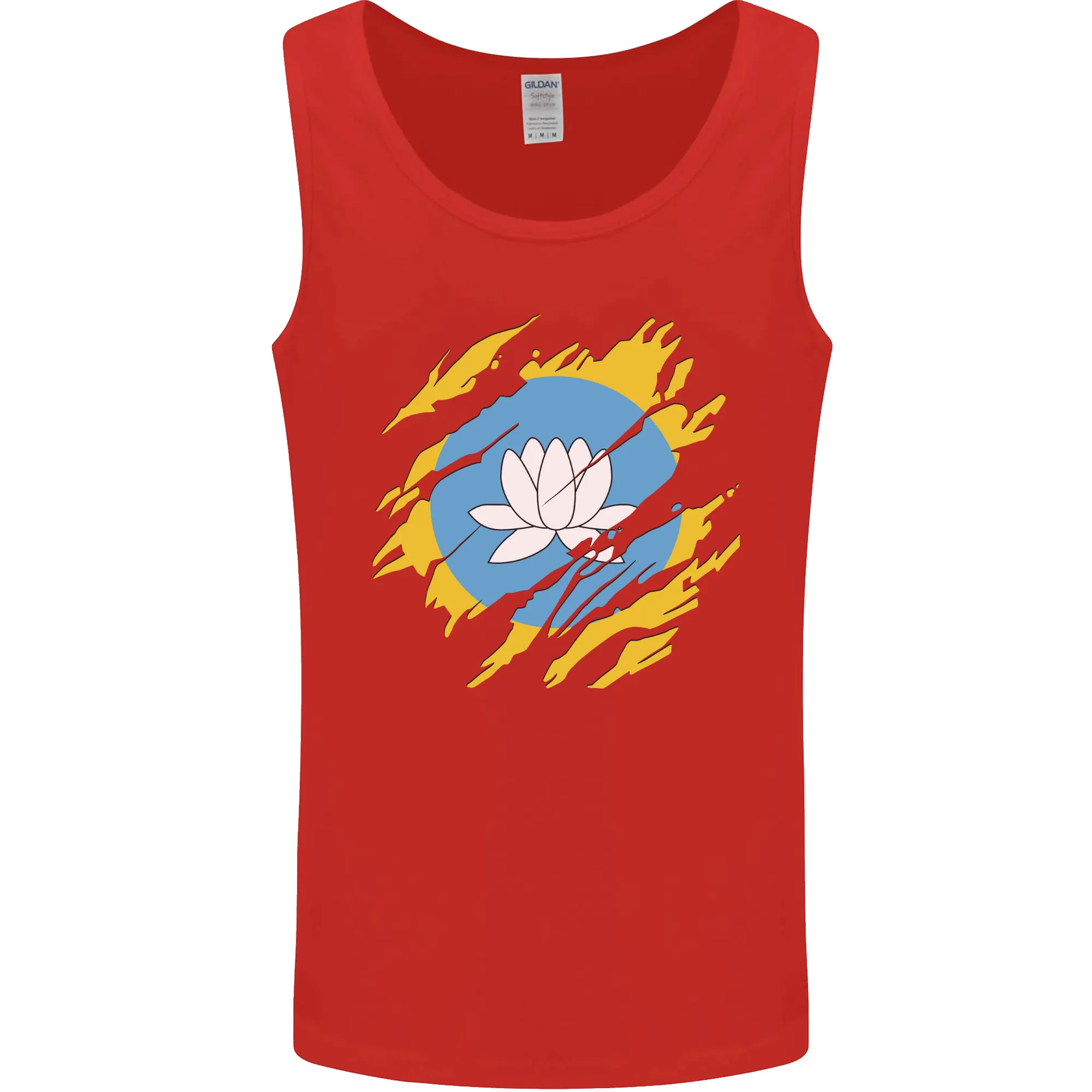 Torn Flag Kalmykia Mens Vest Tank Top