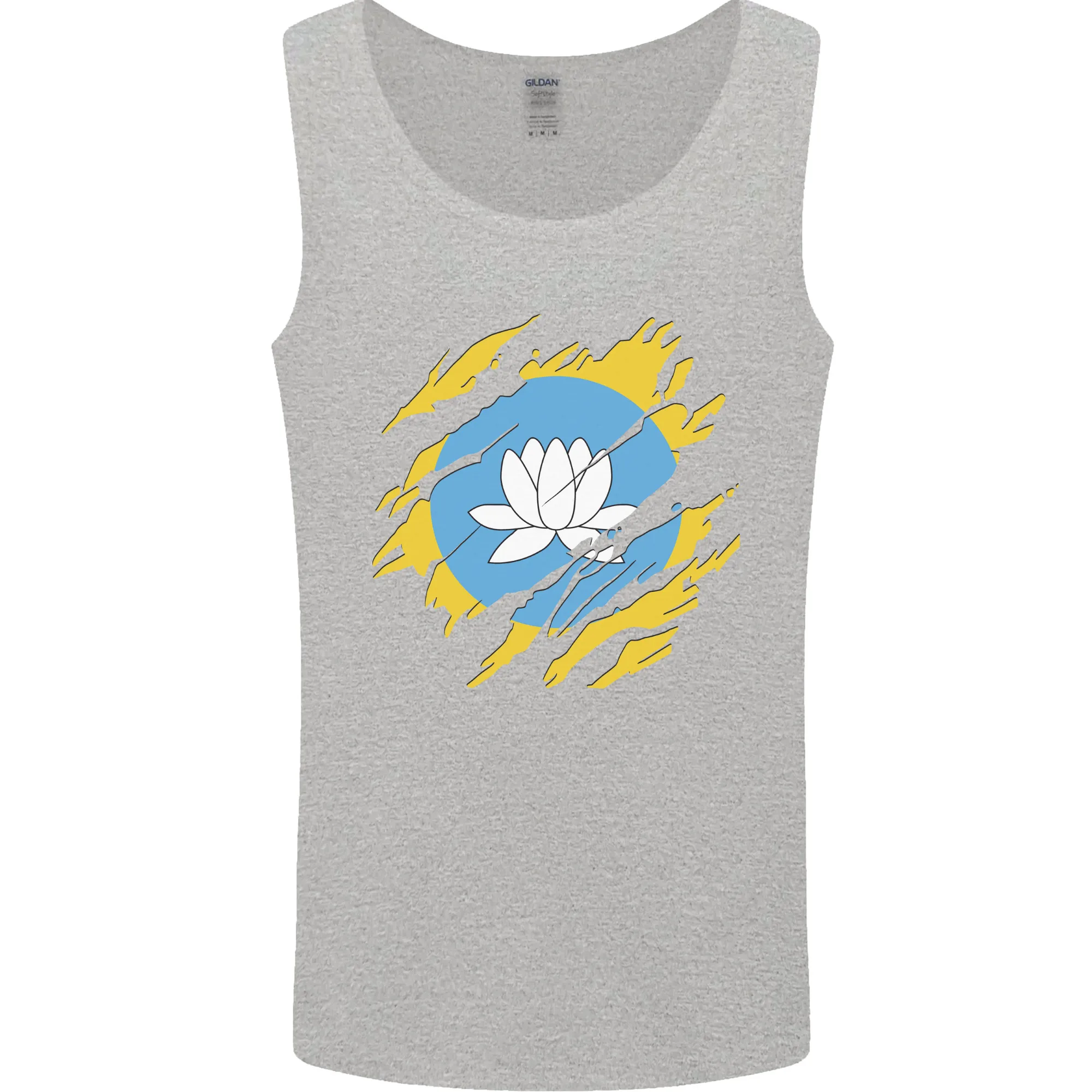 Torn Flag Kalmykia Mens Vest Tank Top