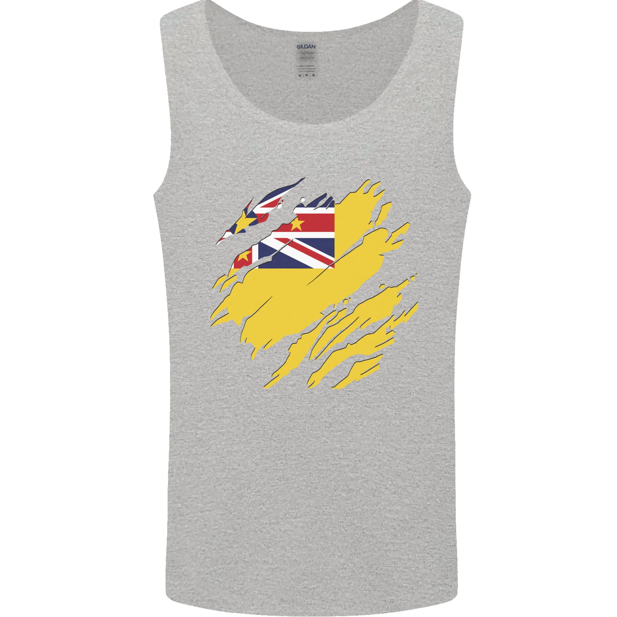 Torn Flag Niue Mens Vest Tank Top
